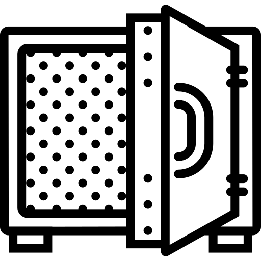 Business tools, safebox, bank locker, currency locker, locker icon